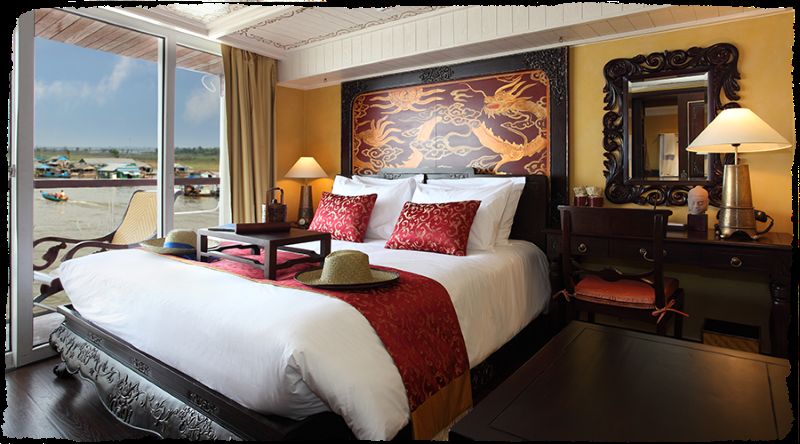 Signature room on Jayavarman Mekong Cruise