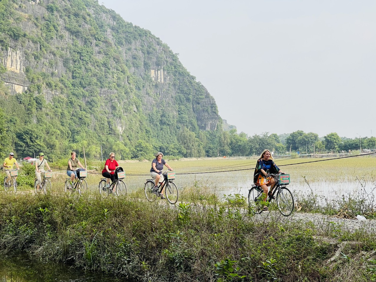 Cycling in Tam Coc