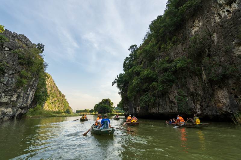 Rowing boat in Tam Coc, Ninh Binh