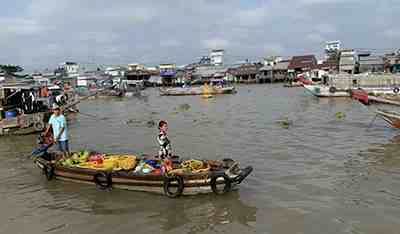 Cycling Mekong Delta 2 days,  Cai Be floating market - An Binh island - Vinh Long