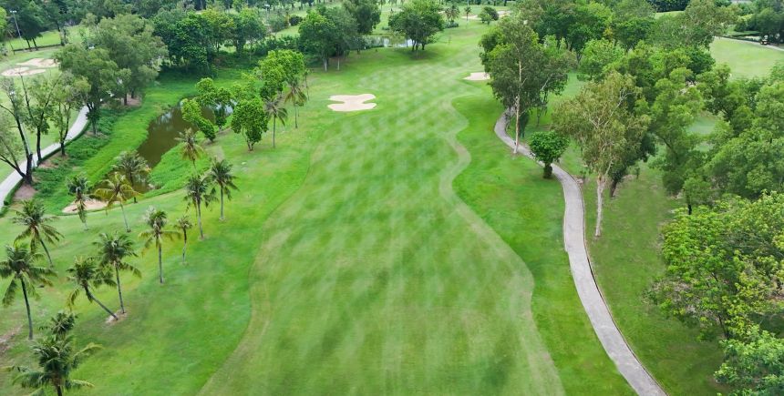 the green of Song Be Golf Course